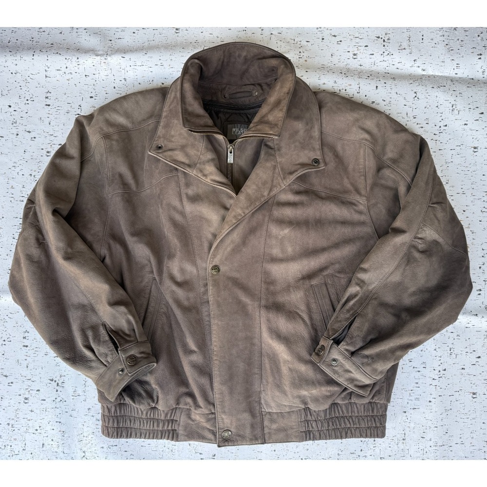 VTG Mens Sz XL WILSONS Leather Jacket Brown Suede Bomber Thinsulate Lined Zipper